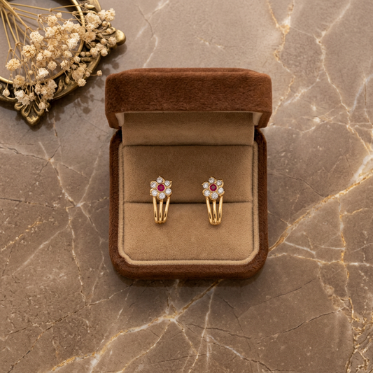 RUBY DIAMOND MINA STUD EARRINGS