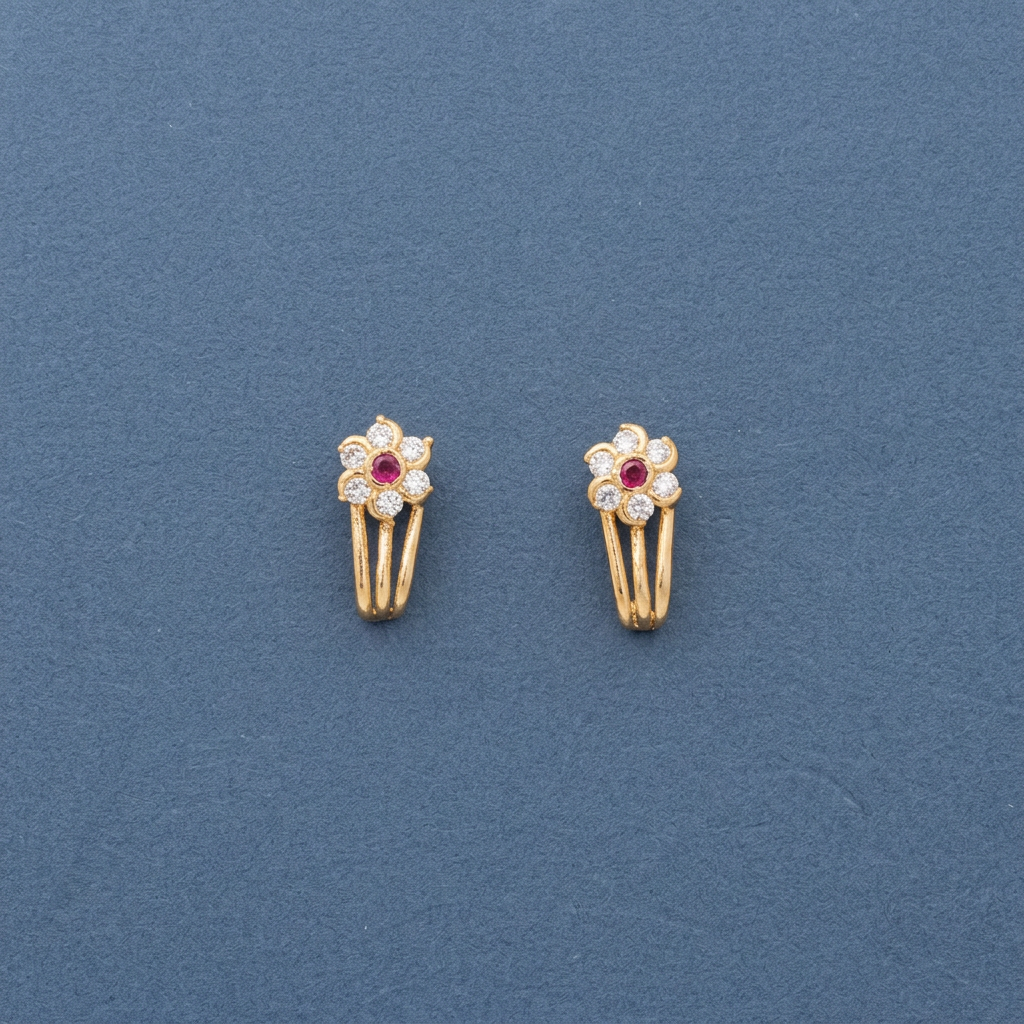 RUBY DIAMOND MINA STUD EARRINGS