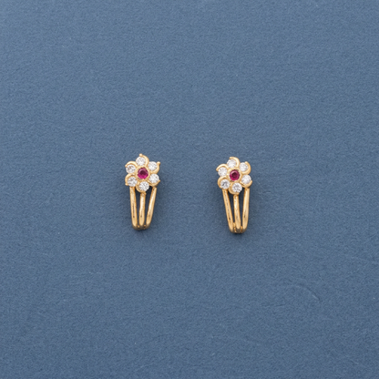 RUBY DIAMOND MINA STUD EARRINGS