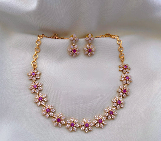RUBY PAVIKA ZIRCONIA JEWELLERY SET