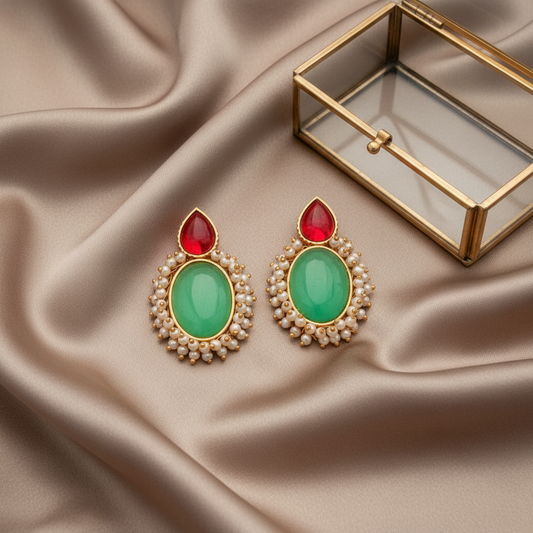 RUBY AAHELI STONE EARRINGS