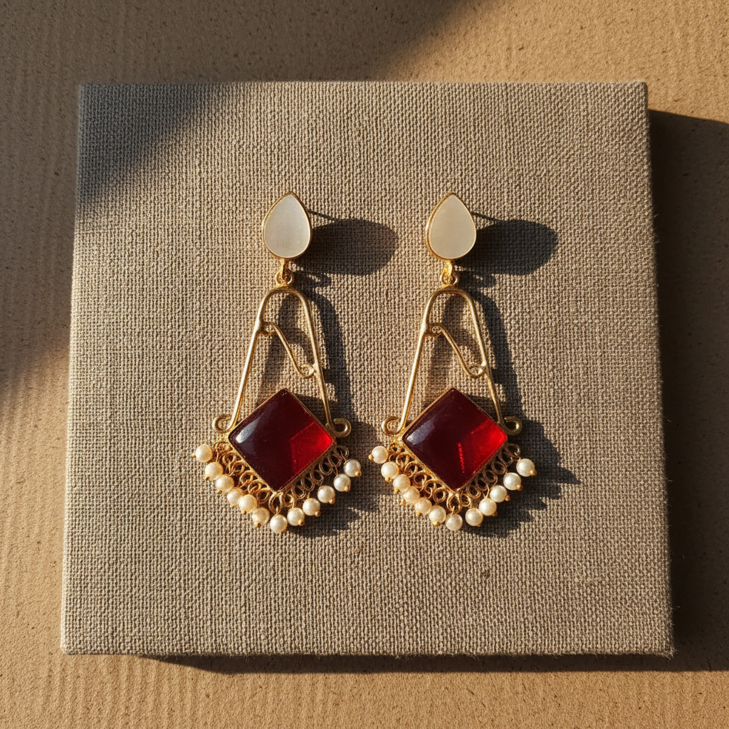 RUBY AJITHA STONE EARRINGS