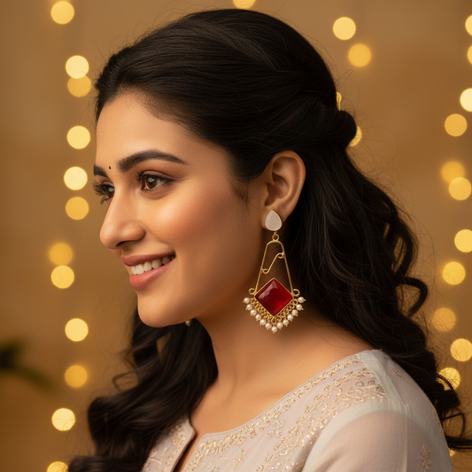 RUBY AJITHA STONE EARRINGS