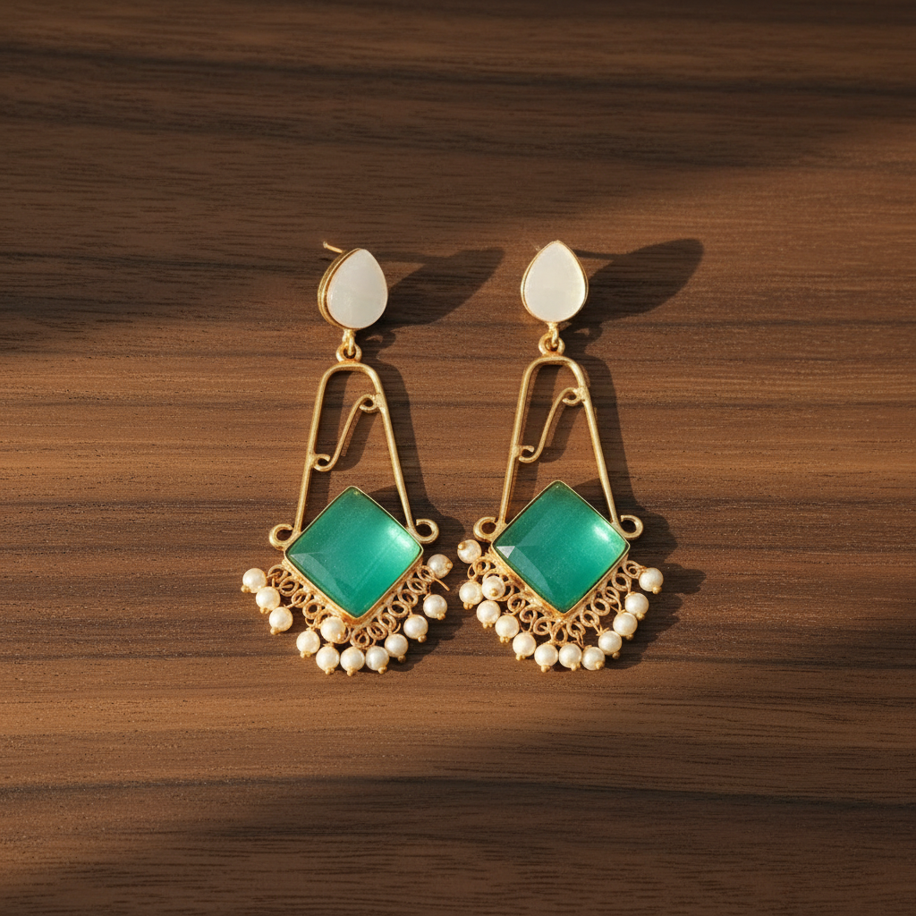 TURQUOISE AJITHA STONE EARRINGS
