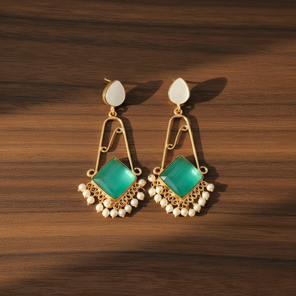 TURQUOISE AJITHA STONE EARRINGS