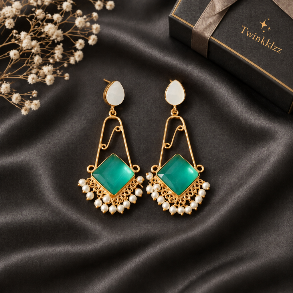 TURQUOISE AJITHA STONE EARRINGS