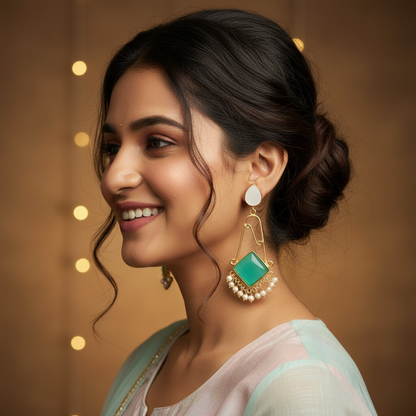 TURQUOISE AJITHA STONE EARRINGS