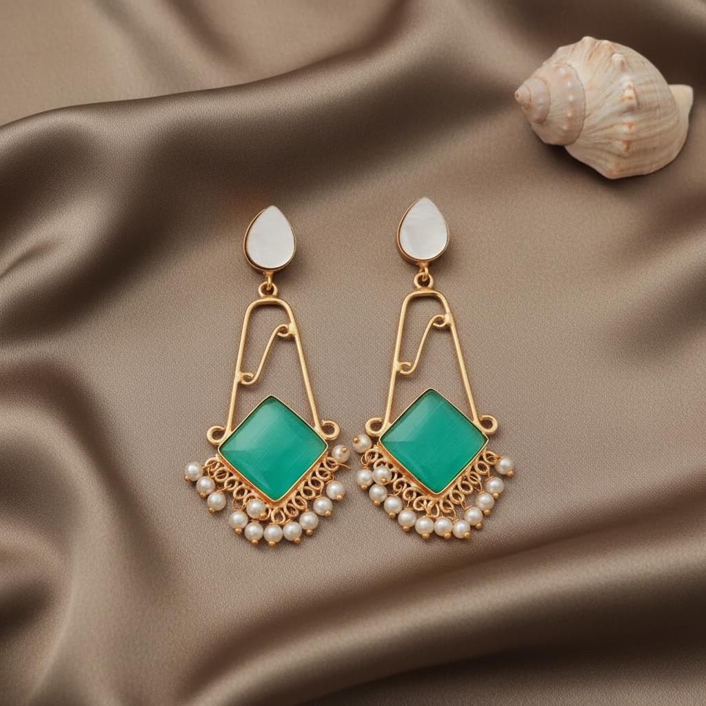 TURQUOISE AJITHA STONE EARRINGS