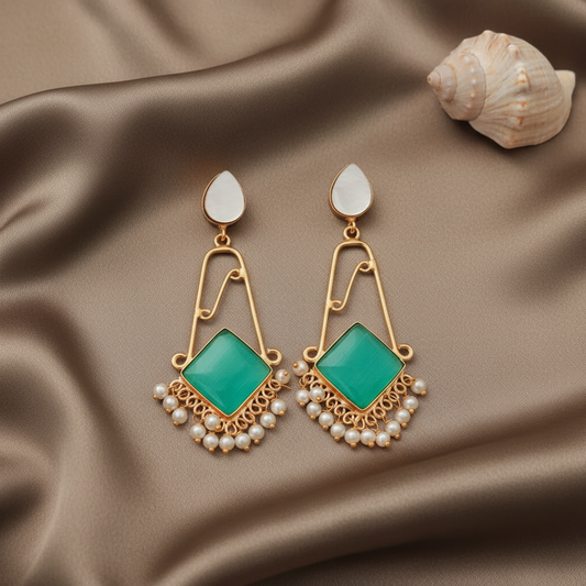 TURQUOISE AJITHA STONE EARRINGS