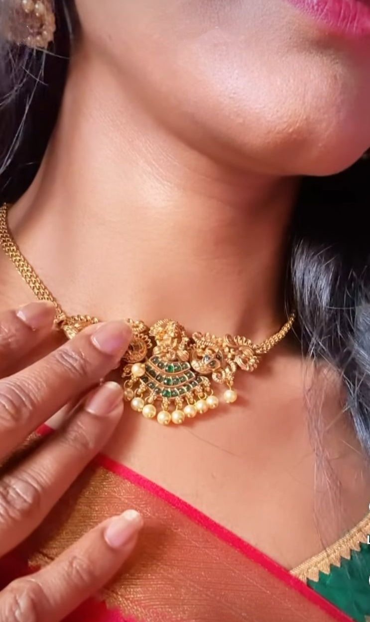 EMERALD RAJI TEMPLE JEWELLERY SET
