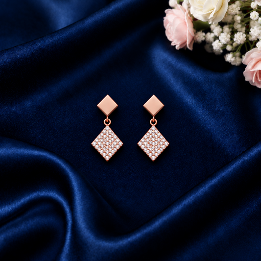 DIAMOND ROSE GOLD MANZIRA EARRINGS