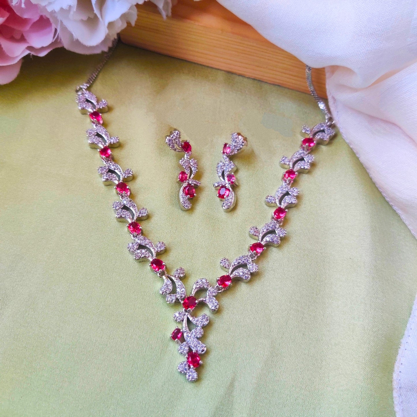 RUBY GRACE AMERICAN DIAMOND JEWELLERY SET