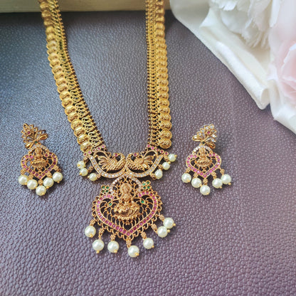 GOLDEN VARUNI TEMPLE JEWELLERY SET