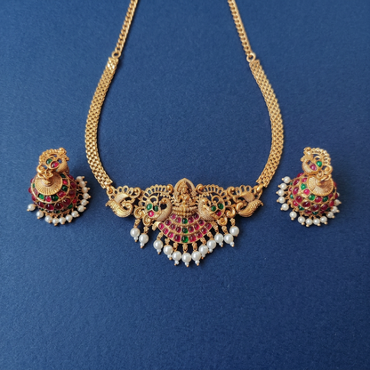 MULTICOLOR RAJI TEMPLE JEWELLERY SET