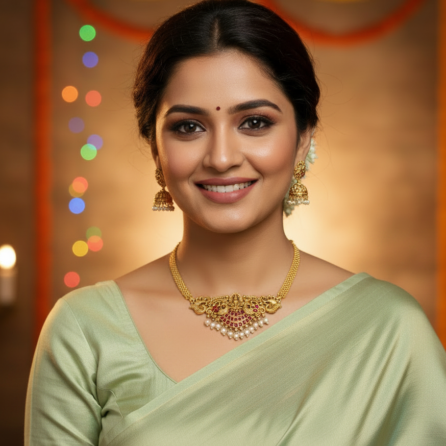 RUBY RAJI TEMPLE JEWELLERY SET