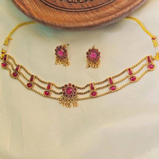 RUBY PALAKA JEWELLERY SET