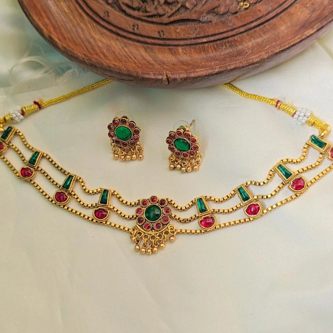 MULTICOLOR PALAKA JEWELLERY SET