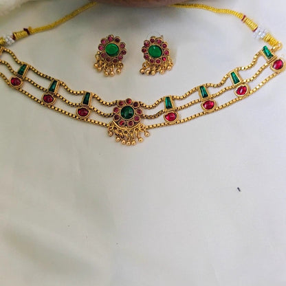 MULTICOLOR PALAKA JEWELLERY SET