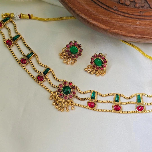 MULTICOLOR PALAKA JEWELLERY SET