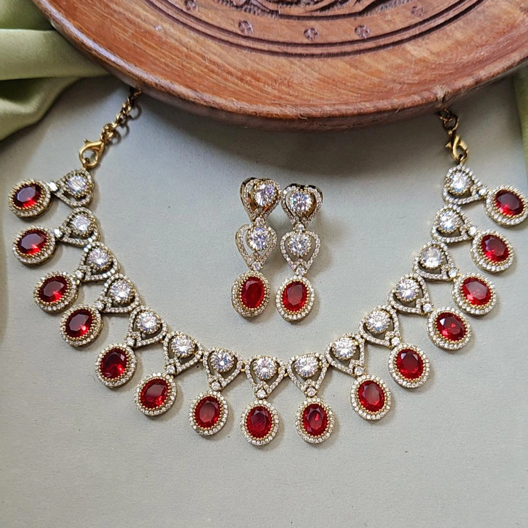 RUBY SRIRA ZIRCONIA JEWELLERY SET
