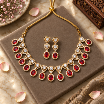 RUBY SRIRA ZIRCONIA JEWELLERY SET