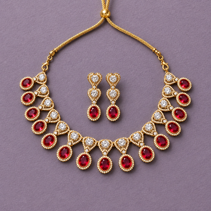 RUBY SRIRA ZIRCONIA JEWELLERY SET