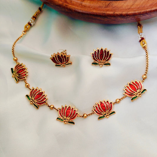 RUBY LOTUS JEWELLERY SET