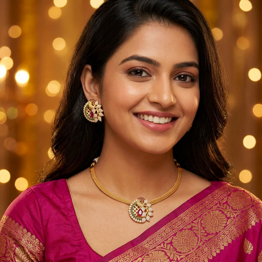 MULTICOLOR AMIYA TEMPLE JEWELLERY SET