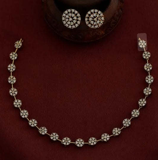 GOLDEN KELIYAH ZIRCONIA JEWELLERY SET