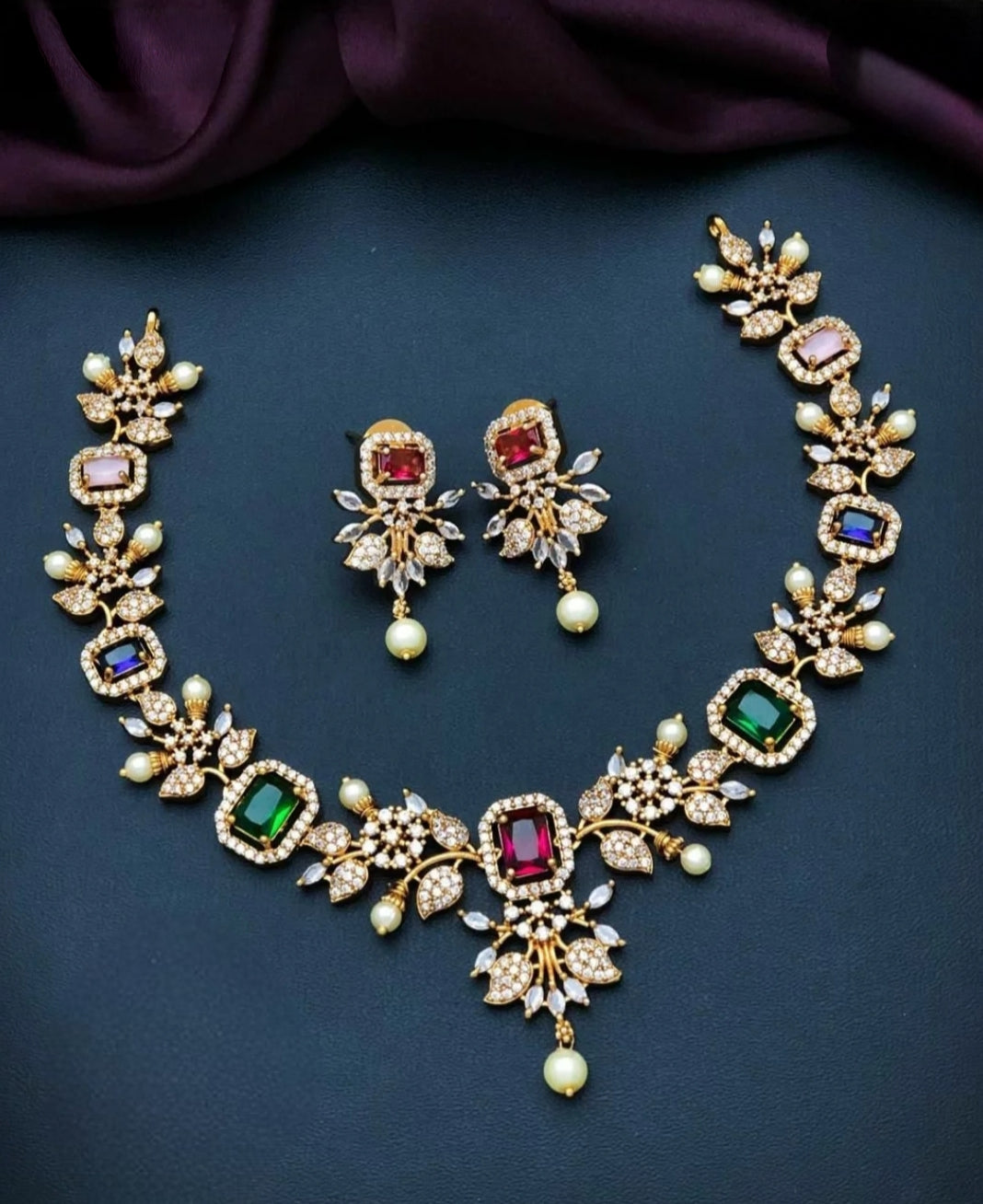 MULTICOLOR CHRISTA ZIRCONIA JEWELLERY SET