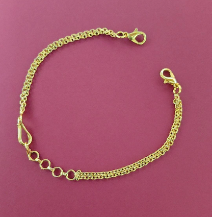 18K GOLD POLISH PRIYADARSHANI NECKLACE BACK CHAIN - WITH FISH HOOK