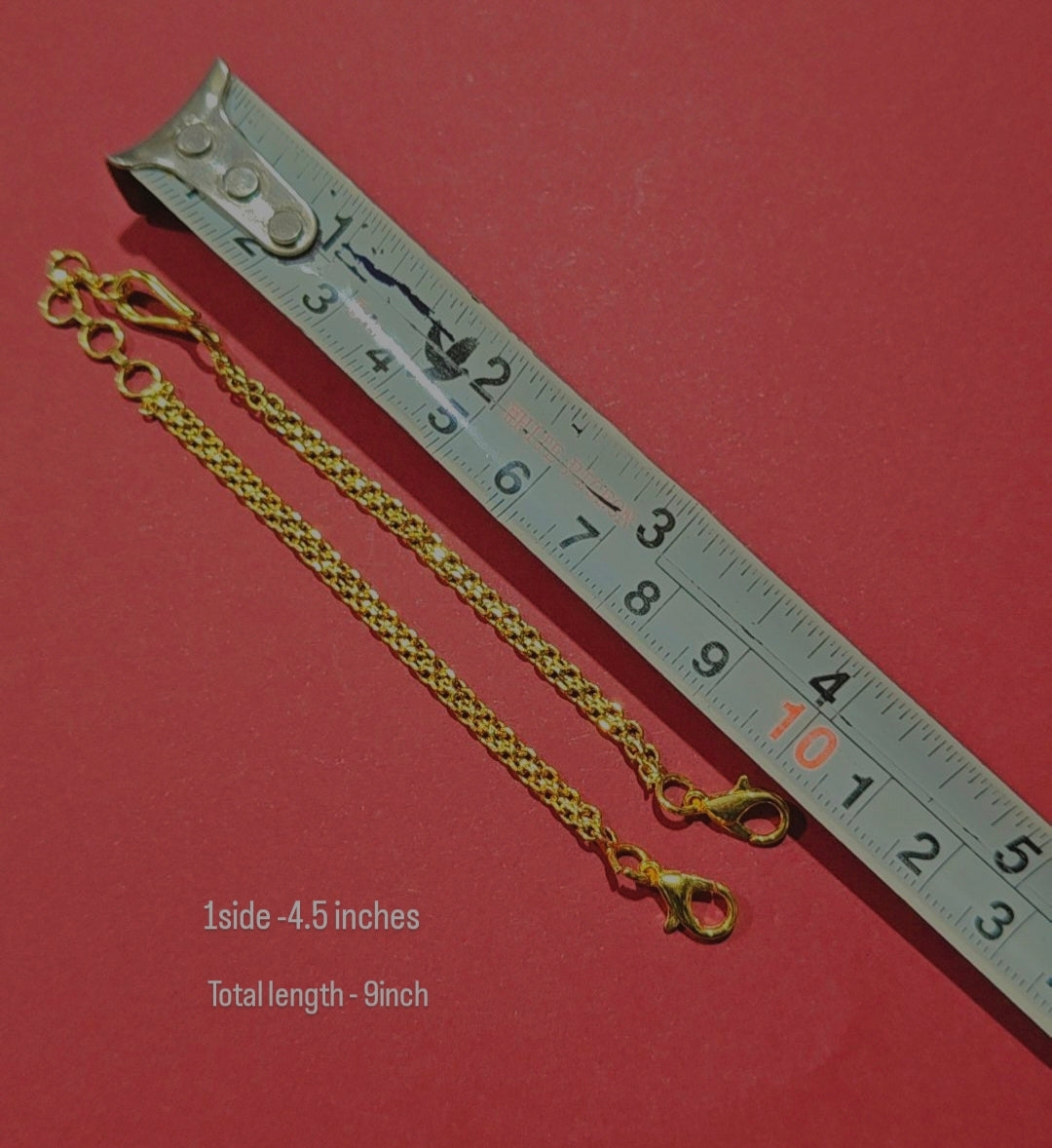 18K GOLD POLISH PRIYADARSHANI NECKLACE BACK CHAIN - WITH FISH HOOK