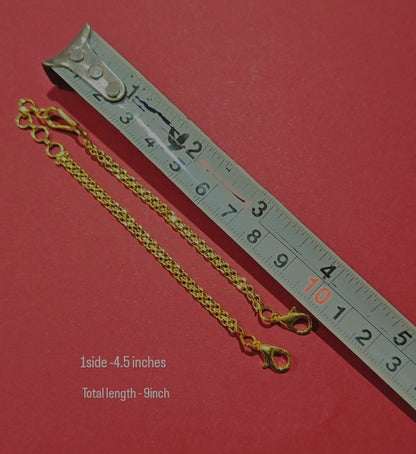 18K GOLD POLISH PRIYADARSHANI NECKLACE BACK CHAIN - WITH FISH HOOK