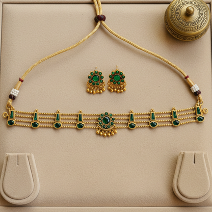 EMERALD PALAKA JEWELLERY SET