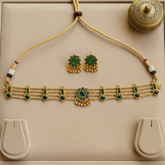 EMERALD PALAKA JEWELLERY SET