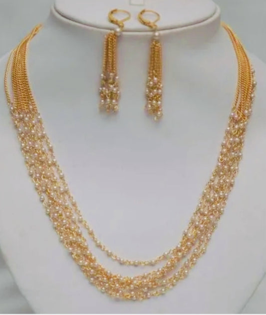 GOLDEN REHMAT PEARL JEWELLERY SET