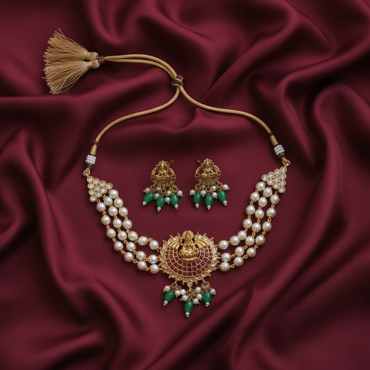 FRESH WATER LAXMI PEARL JEWELLERY SET