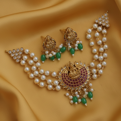 FRESH WATER LAXMI PEARL JEWELLERY SET