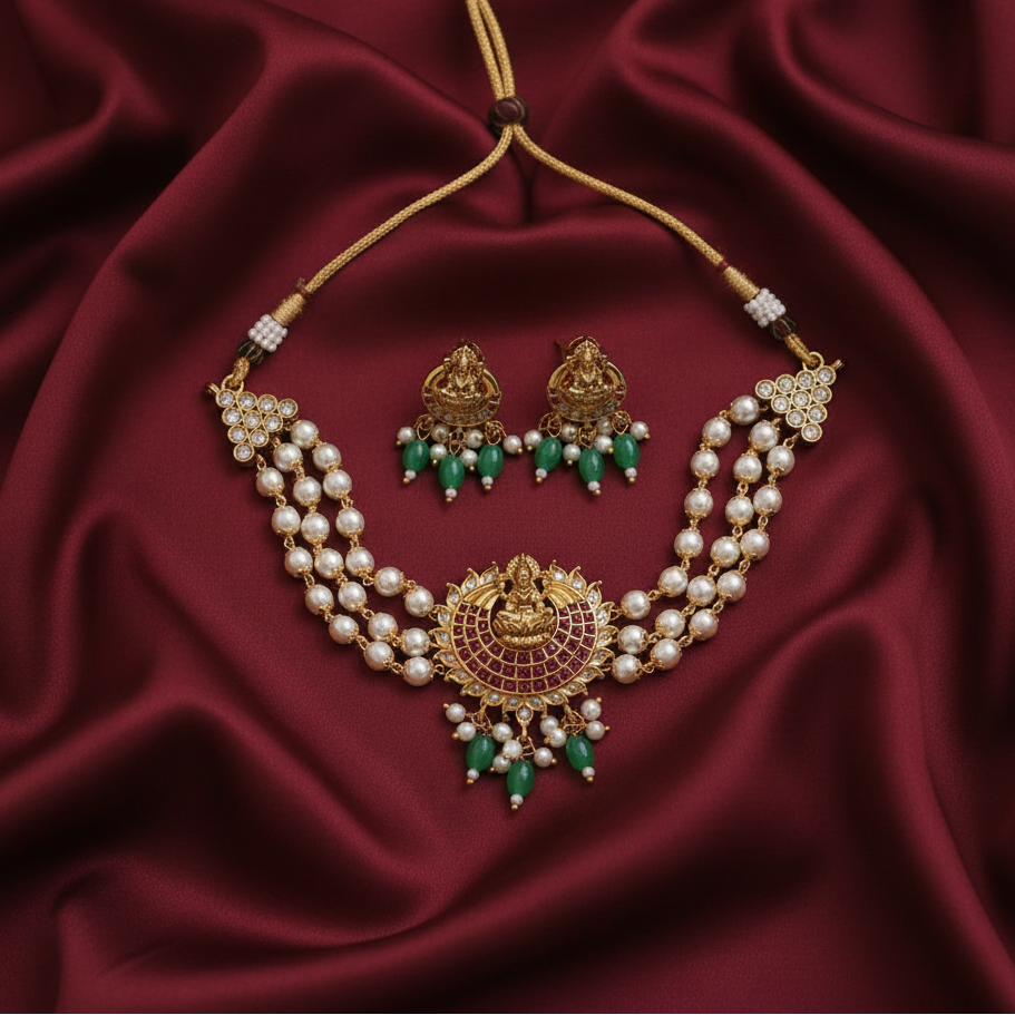 FRESH WATER LAXMI PEARL JEWELLERY SET