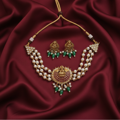 FRESH WATER LAXMI PEARL JEWELLERY SET