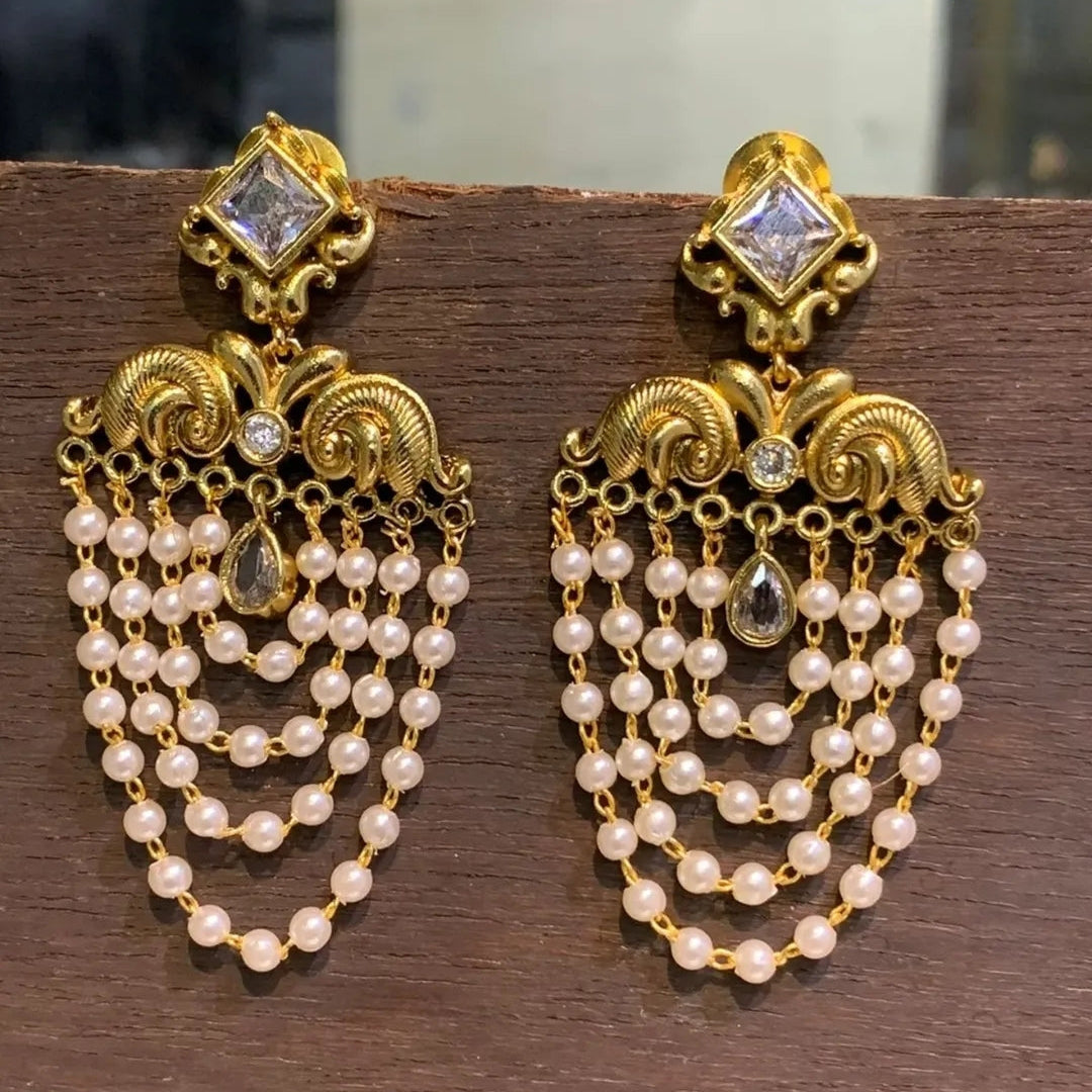 GOLDEN HIYARA PEARL EARRINGS