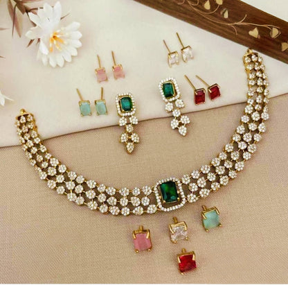 MALEENA COLOR CHANGEABLE ZIRCONIA JEWELLERY SET