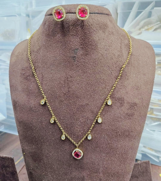 RUBY MEHIK VICTORIAN CHAIN PENDANT SET