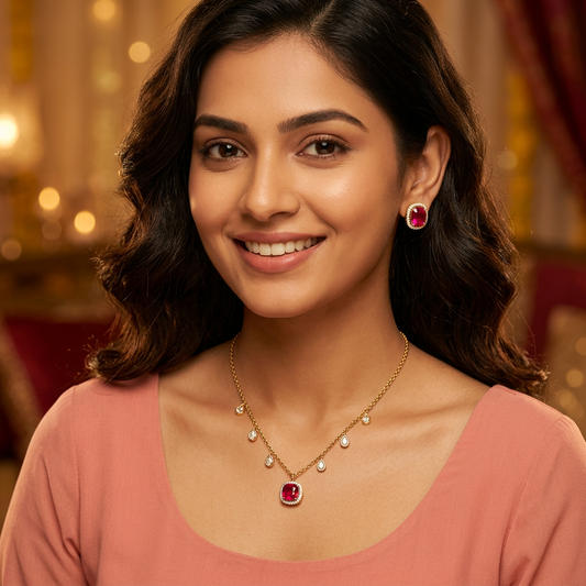 RUBY MEHIK CHAIN PENDANT SET