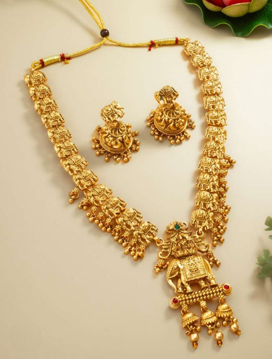 GOLDEN UDYATI TEMPLE JEWELLERY SET