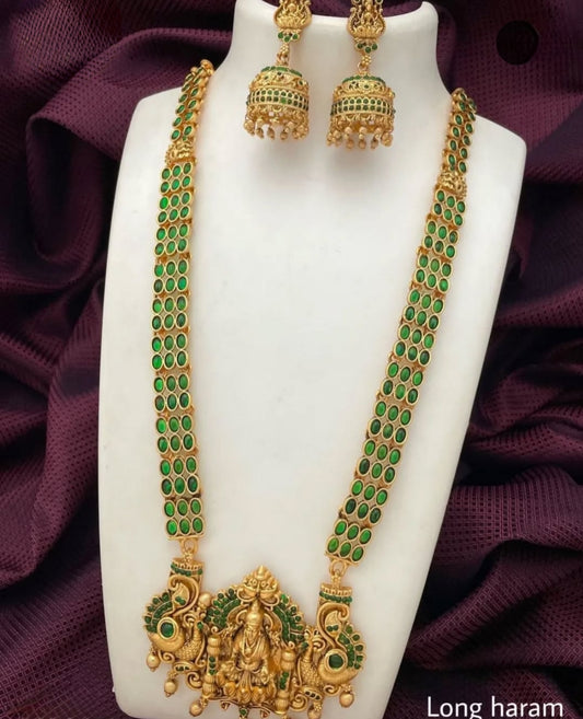 EMERALD CHITTU TEMPLE JEWELLERY SET