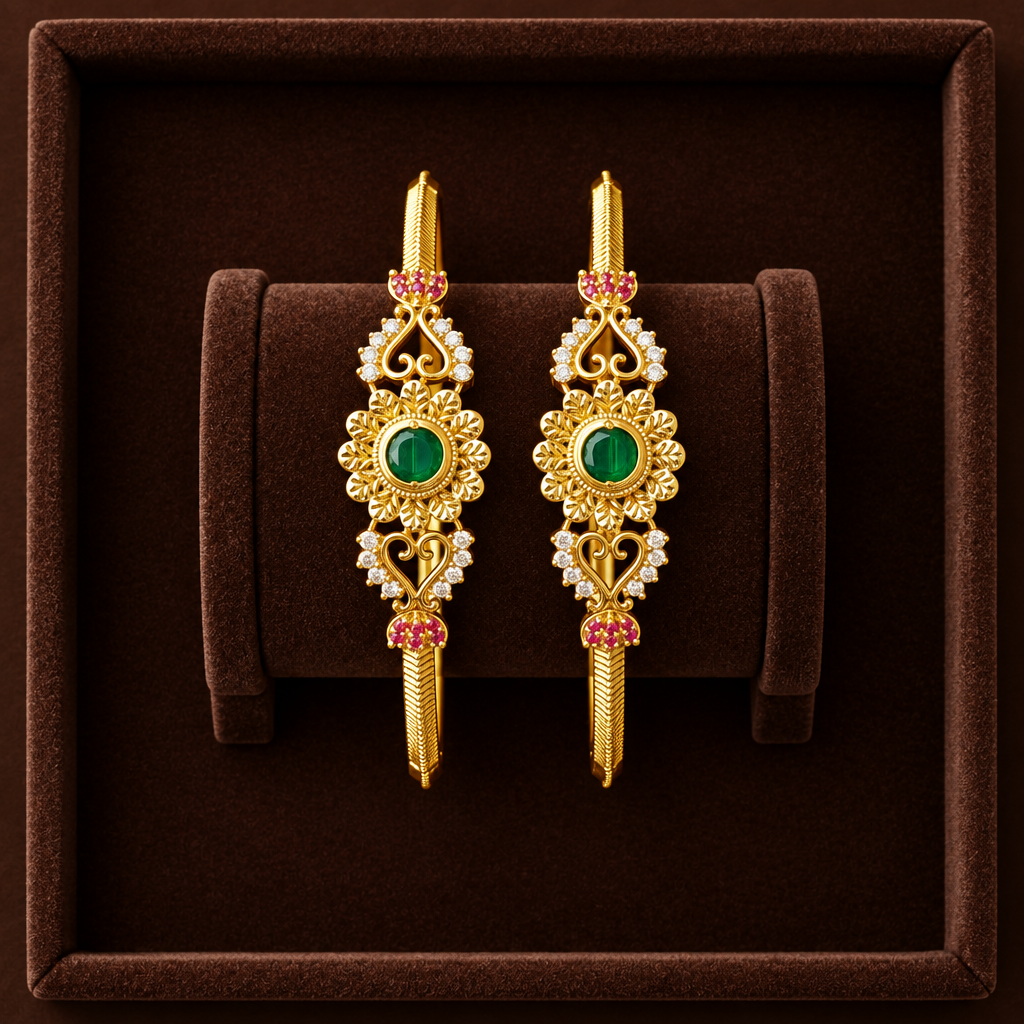 EMERALD MUGAPPU NAGAS BANGLES
