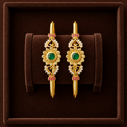 EMERALD MUGAPPU NAGAS BANGLES