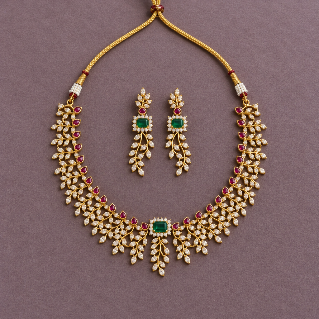 MULTICOLOR NIDHI ZIRCONIA JEWELLERY SET