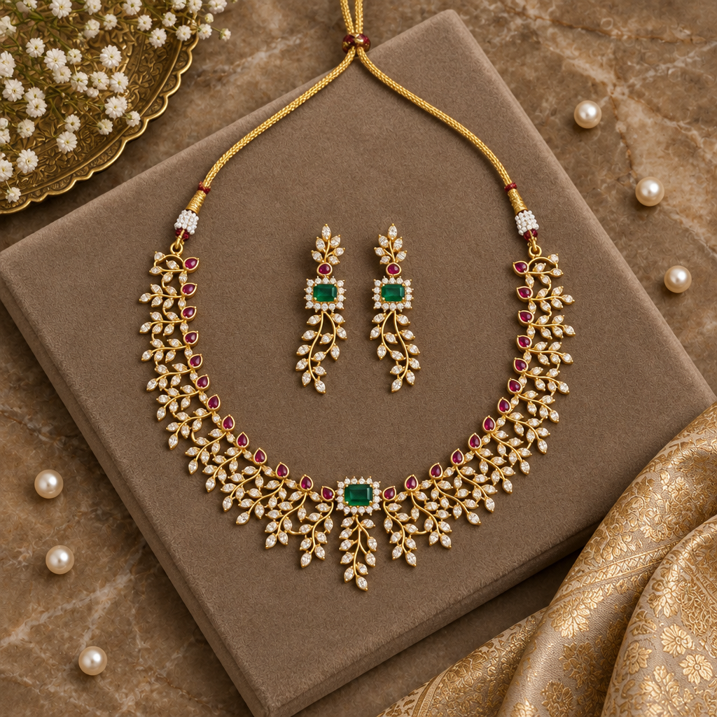 MULTICOLOR NIDHI ZIRCONIA JEWELLERY SET